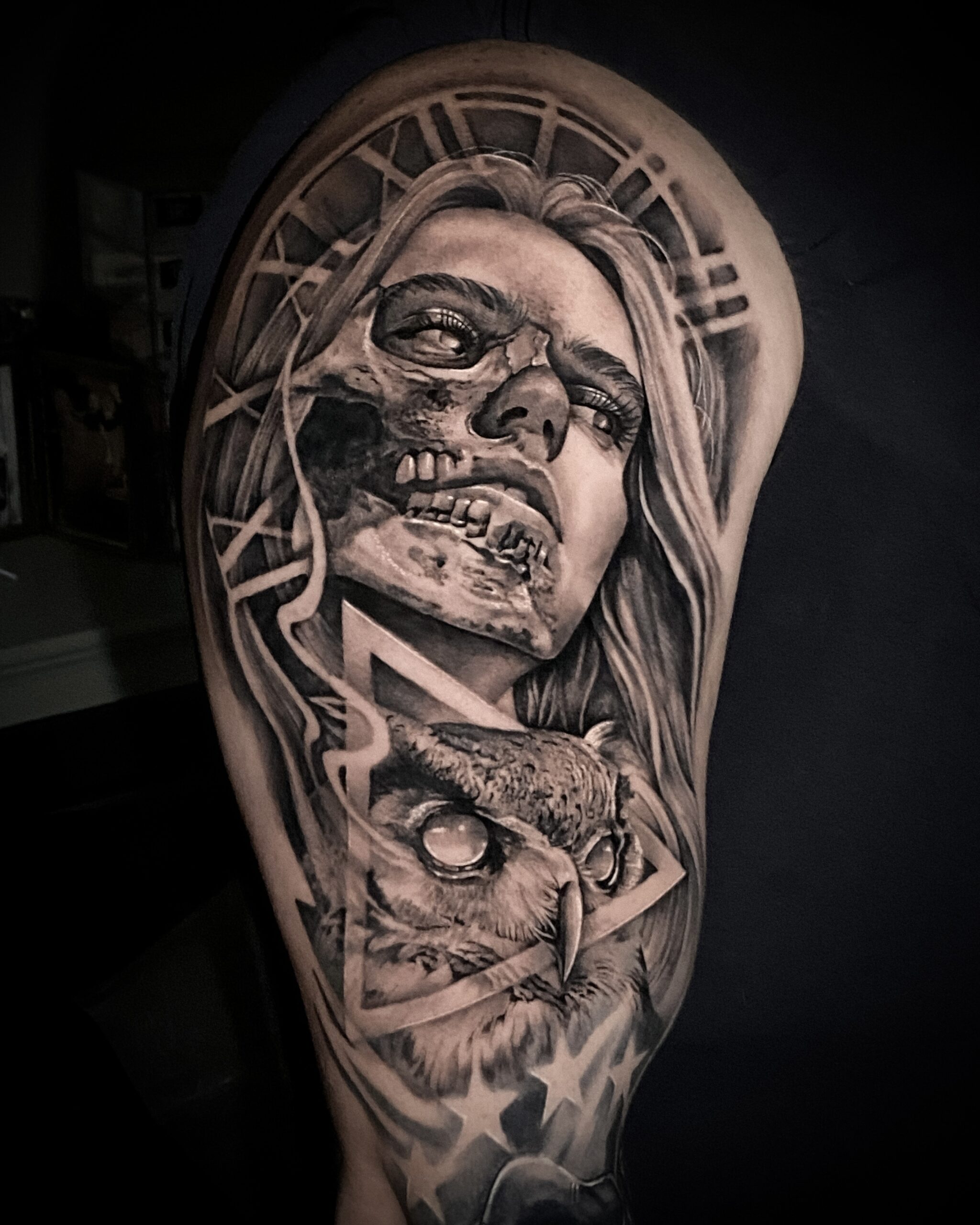 Black and Grey Realistic Tattoo