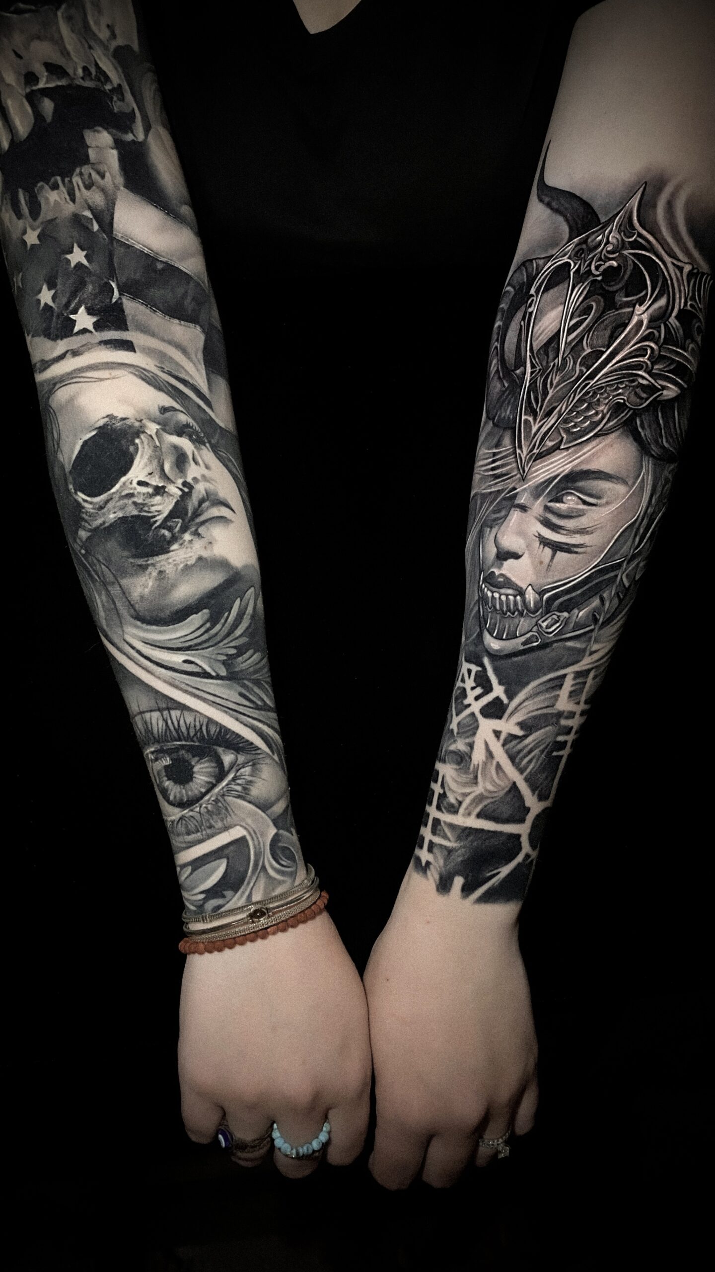 Black and Grey Realistic Tattoo